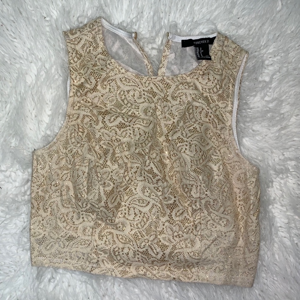 Gold Glitter Crop Top